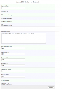 Kloxo-MR PHP Settings