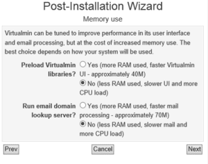 Virtualmin Installation Wizard