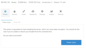 DigitalOcean Droplets Settings