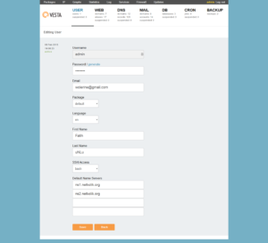 VestaCP Admin
