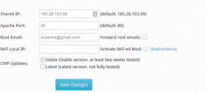 CWP IP Settings