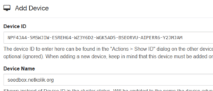 Syncthing Add Device