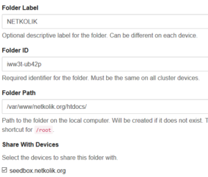 Syncthing Folder Labels