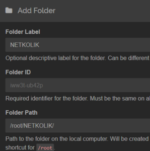 Syncthing Add Folder