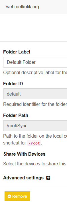 Syncthing Folder Label