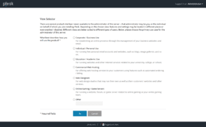 Plesk Onyx Usage Type