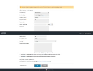 Plesk Onyx Admin Information