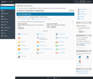 Plesk Onyx Hosting Information